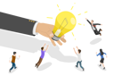 پیش‌نمایش فایل people-are-fighting-for-the-light-bulb-giving-them-by-a-big-hand-8114260 از پک موضوعات متنوع