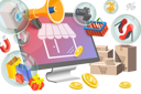 پیش‌نمایش فایل online-shop-promoting-8486696 از پک موضوعات متنوع