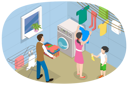 پیش‌نمایش فایل family-laundry-day-9115391 از پک مجموعه موضوعات متنوع ۰۶۶