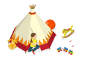 پیش‌نمایش فایل kids-teepee-tent-and-children-outdoors-activities-10053186 از پک مجموعه موضوعات متنوع ۰۸۰