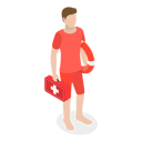 پیش‌نمایش فایل beach-lifeguard-standing-with-rescue-kit-10400620 از پک مجموعه موضوعات متنوع ۰۹۰