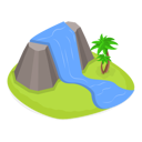 پیش‌نمایش فایل waterfall-flowing-down-from-hills-on-island-10400879 از پک مجموعه موضوعات متنوع ۱۰۴