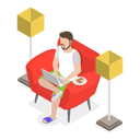 پیش‌نمایش فایل man-sitting-at-home-and-working-on-laptop-10445536 از پک مجموعه موضوعات متنوع ۱۰۰