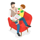 پیش‌نمایش فایل father-reading-story-book-for-child-10445472 از پک مجموعه موضوعات متنوع ۰۹۹