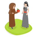 پیش‌نمایش فایل snow-white-getting-apple-from-an-old-evil-witch-10851760 از پک مجموعه موضوعات متنوع ۱۳۶