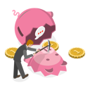 پیش‌نمایش فایل businessman-breaking-piggy-bank-11249592 از پک مجموعه موضوعات متنوع ۱۰۸