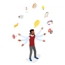 پیش‌نمایش فایل businessman-doing-multiple-work-11813786 از پک مجموعه موضوعات متنوع ۱۴۴