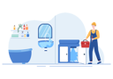 پیش‌نمایش فایل leak-wash-basin-in-bathroom-4787952 از پک پلومبینگ و خدمات – تصویرسازی