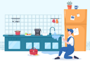 پیش‌نمایش فایل overflow-wash-basin-in-kitchen-4787954 از پک پلومبینگ و خدمات – تصویرسازی