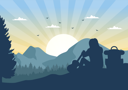 پیش‌نمایش فایل sunrise-scene-from-campsite-4810000 از پک طلوع خورشید