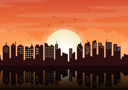 پیش‌نمایش فایل sun-setting-between-city-skyline-4804966 از پک سونست