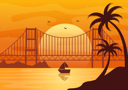 پیش‌نمایش فایل sun-setting-down-between-city-bridge-4804971 از پک سونست