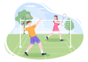 پیش‌نمایش فایل badminton-players-playing-match-5413013 از پک بدمینتون