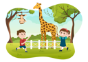 پیش‌نمایش فایل giraffe-with-kids-5507680 از پک باغ وحش