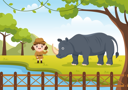 پیش‌نمایش فایل little-girl-in-zoo-with-rhino-5507673 از پک باغ وحش