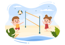 پیش‌نمایش فایل beach-volleyball-player-cartoon-illustration-5597904 از پک بازیکن والیبال