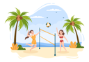 پیش‌نمایش فایل girls-playing-volleyball-at-beach-5597905 از پک بازیکن والیبال