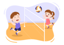پیش‌نمایش فایل kids-playing-volleyball-5597903 از پک بازیکن والیبال