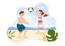 پیش‌نمایش فایل man-and-woman-playing-beach-volleyball-5597910 از پک بازیکن والیبال