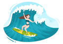 پیش‌نمایش فایل female-surfing-in-sea-5589717 از پک تابستان و موج‌سواری