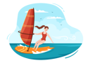 پیش‌نمایش فایل girl-doing-windsurfing-5589726 از پک تابستان و موج‌سواری