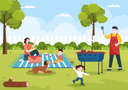 پیش‌نمایش فایل father-making-barbeque-while-kids-playing-5779682 از پک باربیکیو و پیک‌نیک