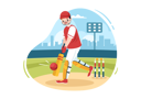 پیش‌نمایش فایل batsman-playing-cricket-sports-illustration-5950211 از پک باتسمان، بازی و کریکت