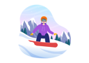 پیش‌نمایش فایل man-doing-ice-snowboarding-at-snow-forest-6199693 از پک اسنوبورد