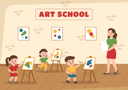 پیش‌نمایش فایل kids-learning-art-at-art-school-6593574 از پک مدرسه هنر