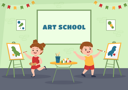 پیش‌نمایش فایل kids-learning-to-draw-at-art-school-6593576 از پک مدرسه هنر