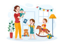 پیش‌نمایش فایل babysitter-play-with-children-6745488 از پک پرستار کودک