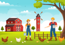 پیش‌نمایش فایل farmer-feeding-food-at-farm-6888017 از پک پاولتری و مزرعه