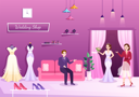 پیش‌نمایش فایل beautiful-bride-try-dress-at-wedding-shop-7129922 از پک عروسی و فروشگاه