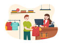 پیش‌نمایش فایل man-checking-out-tshirt-at-counter-7182559 از پک پوشاک و فروشگاه
