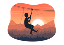 پیش‌نمایش فایل enjoying-zip-line-during-sunset-7354970 از پک زیپ‌لاین – سبک خطی