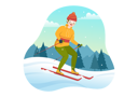 پیش‌نمایش فایل boy-skiing-down-the-mountain-7357936 از پک یخ و اسکی