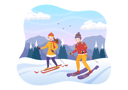 پیش‌نمایش فایل couple-enjoy-ski-7357946 از پک یخ و اسکی