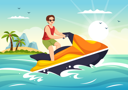 پیش‌نمایش فایل boy-riding-jet-ski-at-beach-7354826 از پک جت و اسکی