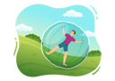 پیش‌نمایش فایل boy-enjoying-zorbing-down-hill-7745885 از پک زوربینگ