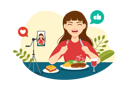 پیش‌نمایش فایل blogger-recording-food-video-8853161 از پک غذا و بلوگگر
