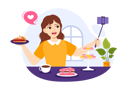 پیش‌نمایش فایل female-food-blogger-trying-food-8853154 از پک غذا و بلوگگر