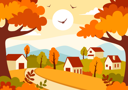 پیش‌نمایش فایل autumn-village-with-fall-leaves-9725151 از پک پاییز و منظره