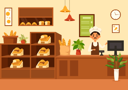 پیش‌نمایش فایل bakery-owner-at-bakery-store-9933961 از پک نانوایی و فروشگاه