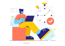پیش‌نمایش فایل girl-demonstrating-skill-of-time-management-12023047 از پک مهارت‌های نرم