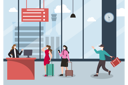 پیش‌نمایش فایل airport-check-in-queue-3334498 از پک جدید عادی در داخلی و نمای بیرونی فرودگاه