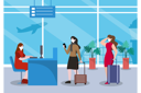 پیش‌نمایش فایل airport-check-in-queue-3334499 از پک جدید عادی در داخلی و نمای بیرونی فرودگاه
