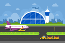 پیش‌نمایش فایل airport-terminal-building-3334486 از پک جدید عادی در داخلی و نمای بیرونی فرودگاه