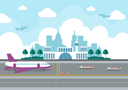 پیش‌نمایش فایل airport-terminal-building-3334506 از پک جدید عادی در داخلی و نمای بیرونی فرودگاه