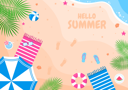 پیش‌نمایش فایل happy-summer-at-beach-3766325 از پک تابستان، زمان، در و ساحل مبارک