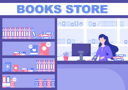 پیش‌نمایش فایل female-book-shop-owner-standing-at-reception-3863804 از پک کتاب